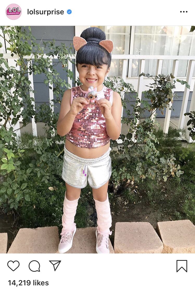 NOW, let’s look at the advertising campaign using little girls. Note the cut on the clothes/outfits, embellishments, and especially the poses they have the little girls make. It’s all about sexiness.