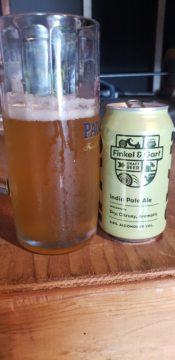 Decided to start tweeting the pics of the delicious beers I drink.

From the garage, heres <a href="/finkelandgarf/">Finkel & Garf Beer</a> IPA.

Delicious. 4/5. 

#beertwitter