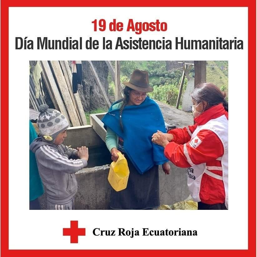 CRUZROJAZUAY's tweet photo. #DíaMundialdelaAsistenciaHumanitaria 
El esfuerzo y dedicación de nuestros voluntarios y personal humanitario nos motivan a continuar con más fuerza con nuestra misión de aliviar y prevenir el sufrimiento humano durante la emergencia #COVID19. 💪❤ https://t.co/Ed1B0JaTnd