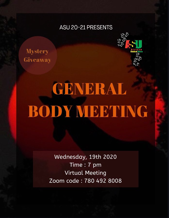 NCSUASU's tweet photo. Come out to our first virtual General Body meeting of the semester. Don’t miss out on information about events we have coming up. We hope to see all there this Wednesday! 😉 https://t.co/RHcnbe6Bmm