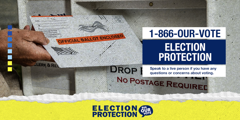 Given these  #VoterSuppression efforts, it's a good time to make a plan to vote now.Whether you're voting by mail, early voting or voting on Election Day, know what the options are in your stateCall our Election Protection hotline at 866-OUR-VOTE for help! #USPSisEssential 1/6