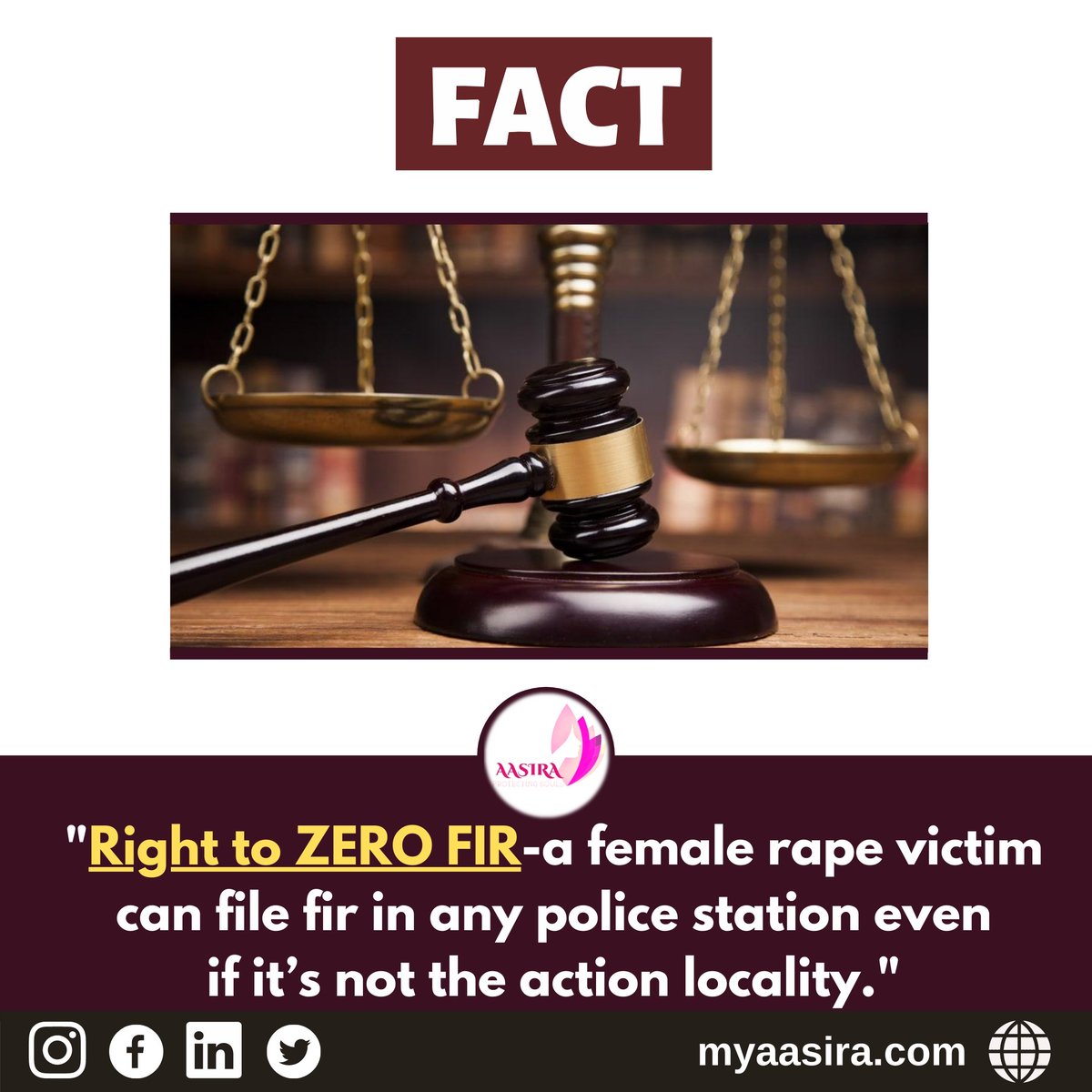 AASIRA20's tweet photo. "Right to Zero FIR - any person can file a fir in any police station even if it's not the local police station of the action location"
.
.
.
.
#facts #fact #knowledge #fir #didyouknow #truth #follow #science #instagram #india #factsdaily #knowledgeispower #factsoflife #aasira https://t.co/knPJEXg4uq