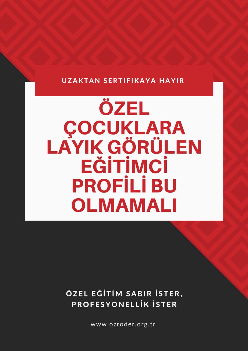 Bugün sessiz kalanlar, yarın olacaklardan sorumludur.
Gün birlik olma günüdür
Gün Özel Eğitimde Uzaktan Sertifika ya HAYIR deme günüdür.
<a href="/tcmeb/">Millî Eğitim Bakanlığı</a>
<a href="/ziyaselcuk/">Ziya Selçuk</a>
<a href="/safran1958/">Mustafa SAFRAN</a>
<a href="/tcookgm/">Özel Öğretim Kurumları Genel Müdürlüğü</a>
<a href="/CBegitimogretim/">TCCB EĞİTİM VE ÖĞRETİM POLİTİKALARI KURULU</a>
<a href="/adnanboyaci/">Adnan BOYACI</a>
<a href="/mehmetnezirg/">mehmet nezir gül</a>
@mebttkb
<a href="/bdonmez44/">Burhanettin Dönmez</a>