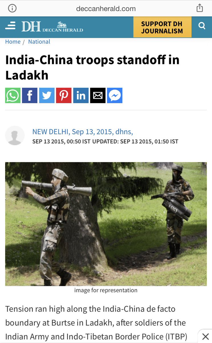 3. Another standoff in Chumar before Xi Jinping’s visit to India in 2014 4. Then again in 2015 5. 2017 standoff in Doklam 6/7