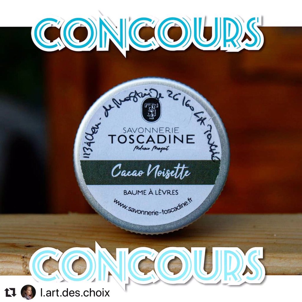 Un petit concours Instagram pour gagner le baume à lèvres Cacao Noisette de la Savonnerie Toscadine! 😍
C’est par là que ça se passe : 👉instagram.com/p/CD9PkfpB8-W/…

#concours #concoursinstagram #cosmetiquesnaturels #baumealevres #baume #sansparaben #madeinfrance #artisanatfrancais