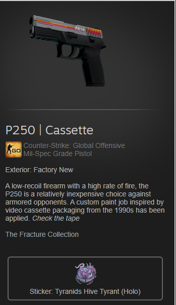 DZNFUL's tweet photo. ⚡️⚡️FLASH GIVEAWAY⚡️⚡️

🔫P250 | CASSETTE FACTORY NEW W/ HOLO STICKER!!

✔️LIKE 
♻️RETWEET
💕FOLLOW

🧑‍🤝‍🧑TAG ALL YOUR FRIENDS!!

⏰ENDS IN 6 HOURS!!! 

#CSGOGiveaway #CSGO #csgoskins #Giveaway #giveawaycontest #notisquad #xioucsgiveaways https://t.co/56sIi1f5rA