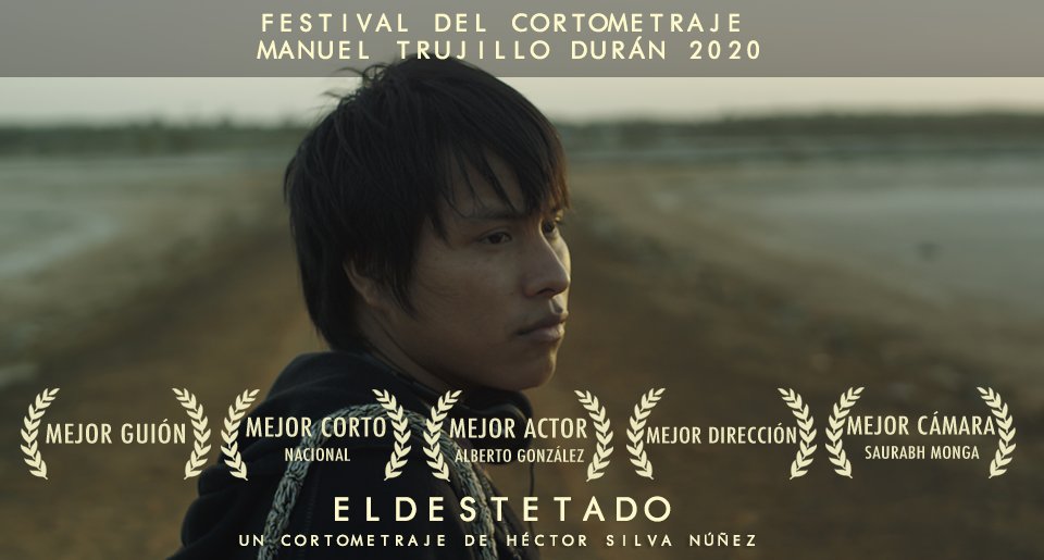 Felicidades a todo el equipo de cineastas que hicieron posible <a href="/eldestetadofilm/">eldestetadofilm</a> por estos cinco premios en el <a href="/FestivalMTD/">Festival MTD</a> en sus 40 años. En especial al alma del proyecto, el actor Wayuu Alberto González que gana el premio al Mejor Actor! rb.gy/swtgix #cinevenezolano