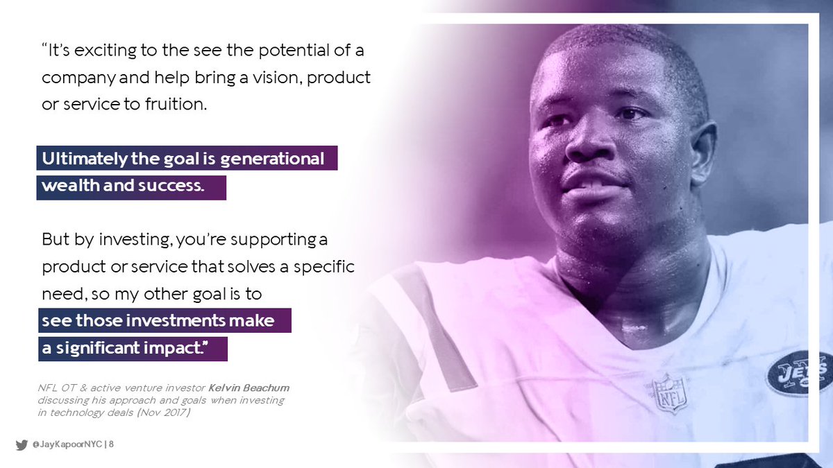 10/ Lastly, and I hear it consistently from athletes that join me on  @thegameplanshowWHY athletes invest directly in technology entrepreneurs comes from their clear focus on the impactBacking women, underrepresented minorities, ESG, etc Things most VC funds don't do enough.