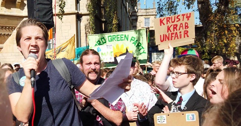 Weeks later we were delivering a massive presence at the global  #YouthStrike4Climate. Young Greens spoke at rallies, joined marches and  @thomashazell1 and I even took over  @TheGreenParty Twitter account for the day while the staff team joined the strikes too! 