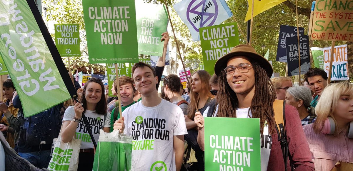 Weeks later we were delivering a massive presence at the global  #YouthStrike4Climate. Young Greens spoke at rallies, joined marches and  @thomashazell1 and I even took over  @TheGreenParty Twitter account for the day while the staff team joined the strikes too! 