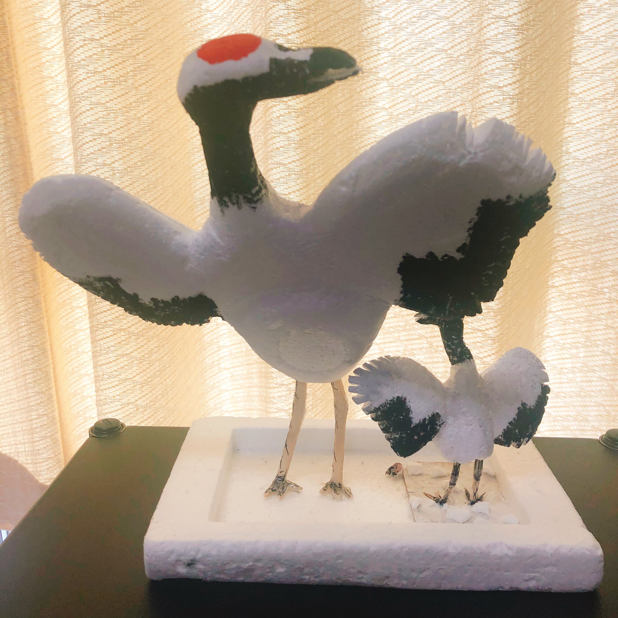 Missha 発泡スチロールで作った鶴の親子 発泡スチロール工作 東山動物園 動物シリーズ 始まります スーパーおじいちゃん T Co Zyjto1laay Twitter