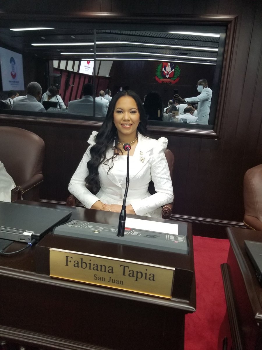 Fabiana Tapia (@fabianatapiasj) on Twitter photo Hoy me juramento y reafirmo mi compromiso de trabajar por el bienestar y progreso de mi amada Provincia San Juan....
Gracias por confiar en mà y elegirme como su representante en <a href="/DiputadosRD/">Cámara de Diputados de la República Dominicana</a>
#fabianadiputadasj Hoy me juramento y reafirmo mi compromiso de trabajar por el bienestar y progreso de mi amada Provincia San Juan....
Gracias por confiar en mà y elegirme como su representante en <a href="/DiputadosRD/">Cámara de Diputados de la República Dominicana</a>
#fabianadiputadasj
