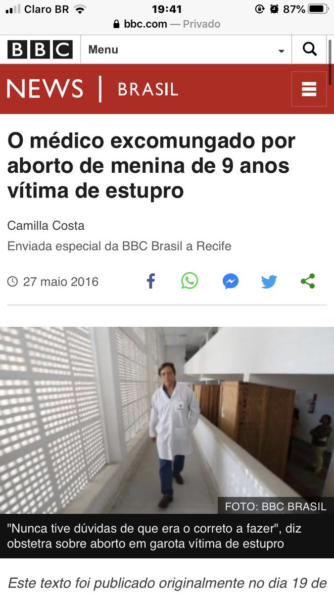 _a23vini's tweet image. fui pesquisar sobre o médico e não é a primeira vez que ele enfrenta à igreja, já salvou outra criança de 9 anos que tava grávida de gêmeos e também era estuprada desde os 6 

Dr. Olímpio um herói da porra