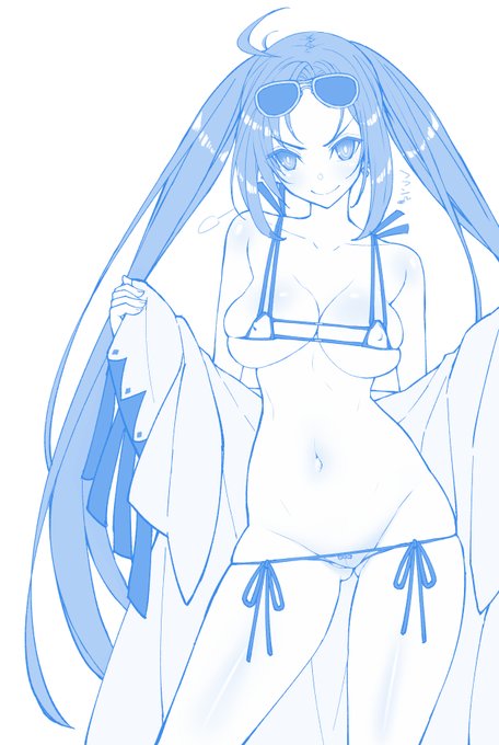 エッチ水着な虞美人パイセンrkgk 本日の進捗。#FGO #今日のらくがき 