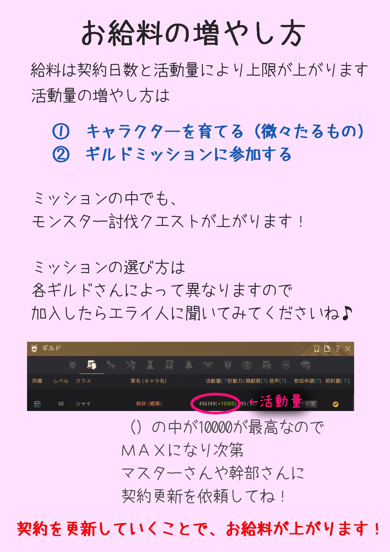 桃咲姫菓 黒い砂漠 ご存知ですか ギルドに入ると 毎日 お給料が貰えます 活動量が増えると金額up 黒い砂漠ギルド就職説明会 8月29日 土 21時 22時 場所は1週間前より告知 黒い砂漠 黒い砂漠ギルド就職説明会 桃咲姫菓 黒い砂漠 ご存知ですか ギルドに入ると 毎日 お給料が貰えます 活動量が増えると金額up 黒い砂漠ギルド就職説明会 8月29日 土 21時 22時 場所は1週間前より告知 黒い砂漠 黒い砂漠ギルド就職説明会