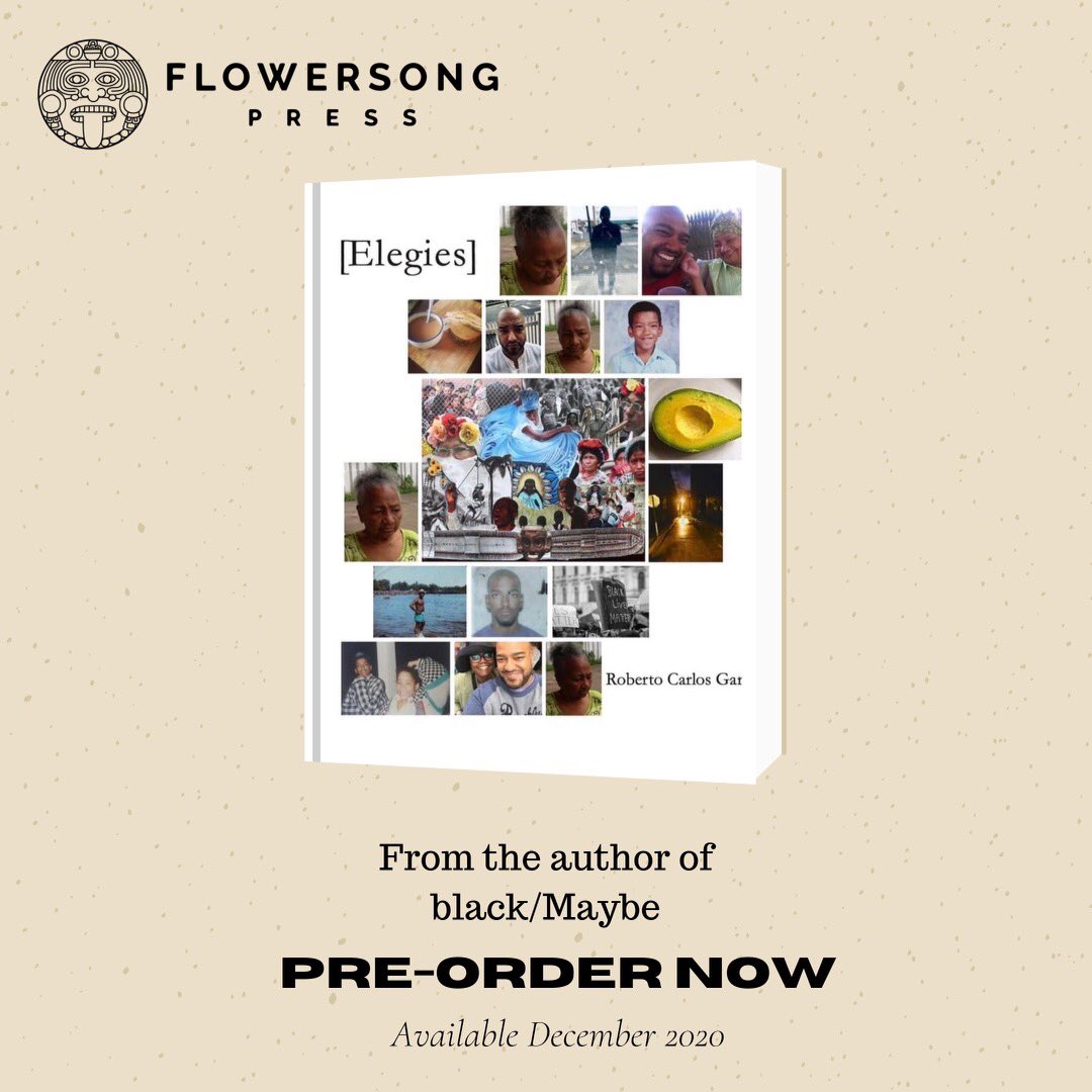 Good People,

Thanks for your support so far. Please preorder a copy of my new book, forthcoming in December 2020. Mad love. 

flowersongpress.com/books-1/elegies

#poetry #poetrycommunity #thursdayvibes #elegies #thirdbook #buypoetrybooks #supportsmallpresses #supportpoetry