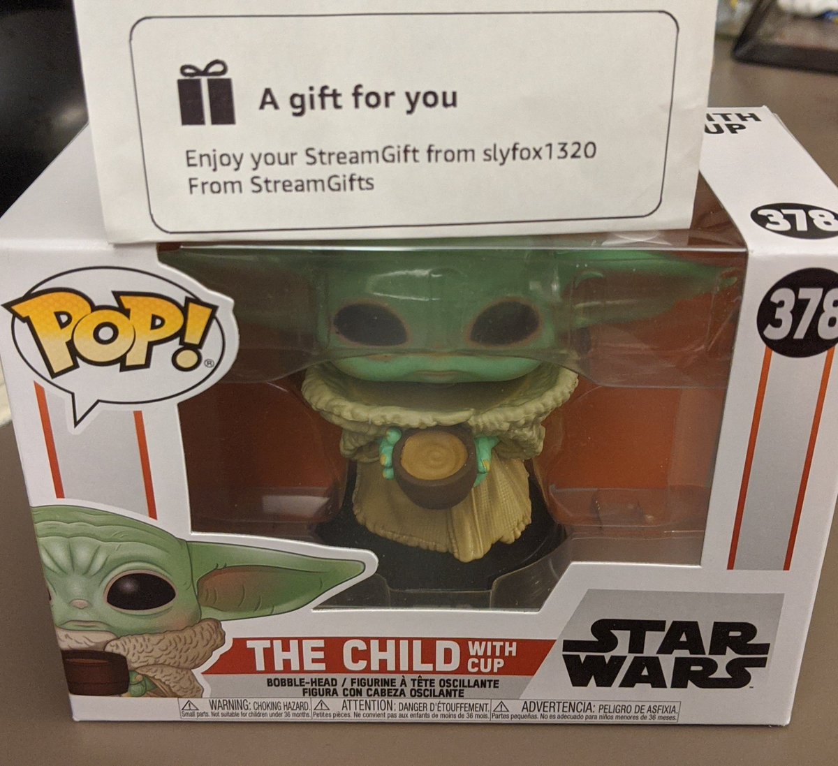 MzDunk's tweet photo. Got a #StreamGift in the mail from the Slyfox family 💙 thank you!! Boo is skeptical but I am sure baby Yoda will grow on her 😂

I meant to open it on stream, but I thought it was my kitchen cleaner I ordered😂 it was a lovely surprise! Little tea cup Yoda is adorbs💙 https://t.co/4WMrPkGskD