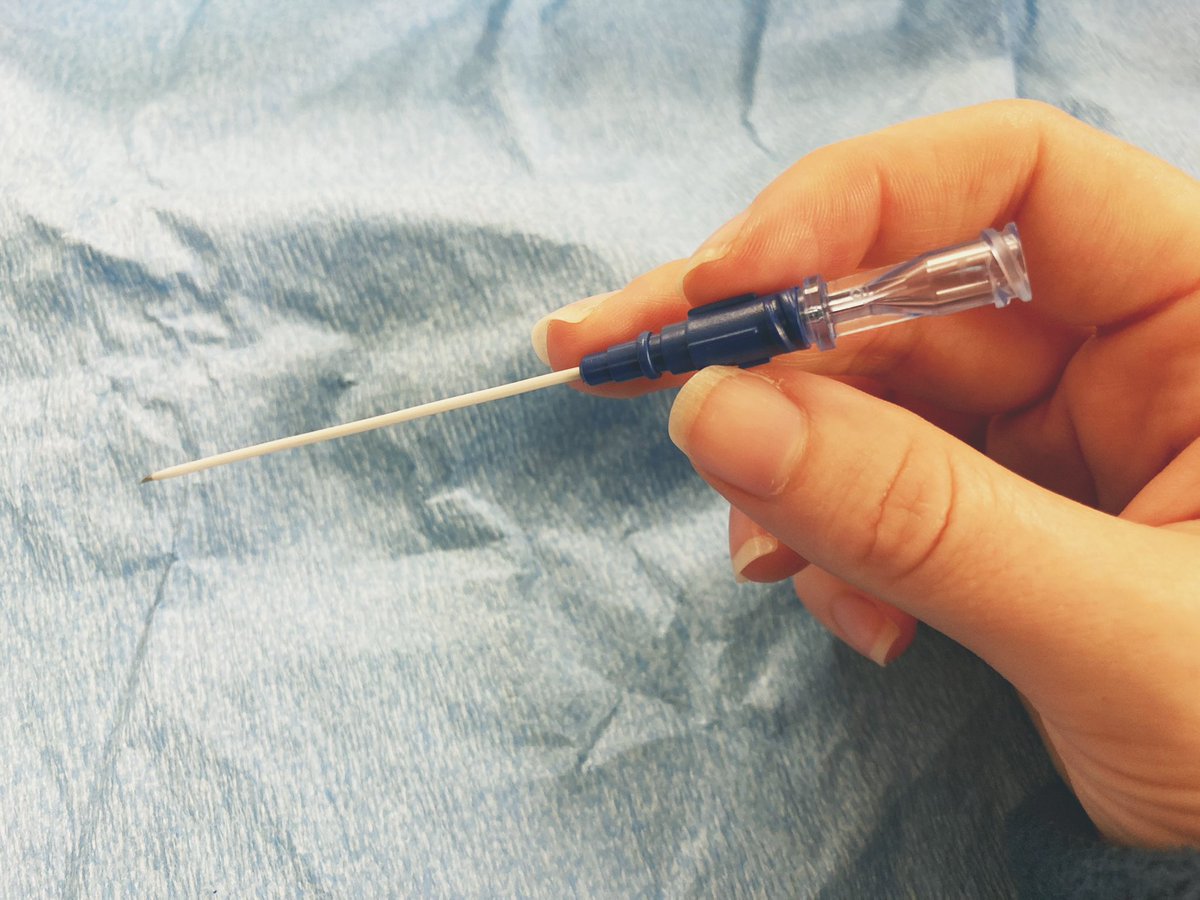 Ahh, the angiocath. I use this on any line that looks difficult, or collapsible, or has a lot of respiratory variation.