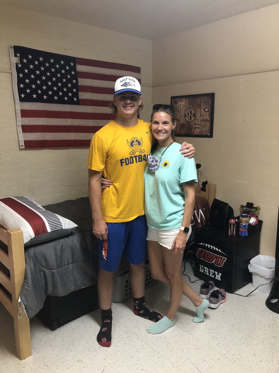 CTouchton's tweet photo. @AndrewEsser54 is all settled in @OWUFB ! Missing him already but so stinkin’ proud of him. #frequentflyermiles #inmyfuture https://t.co/4Wyt4tmswq