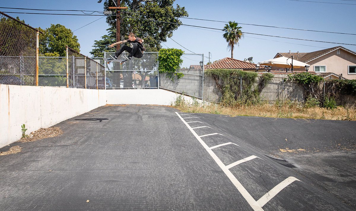 Emerica's tweet photo. Collin Provost flicking a long distance kickflip in the latest issue of @thrashermag 📖🔥 
#ThisIsEmerica https://t.co/fh0RY35Sb8