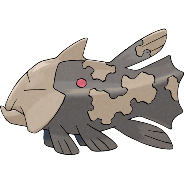 Relicanth is based on the coelacanth! This fish was thought to have gone extinct 60 million years ago, until a specimen was discovered in 1938. They move their fins in alternating pairs, which is unlike other fish but resembles the movement of terrestrial limbs.