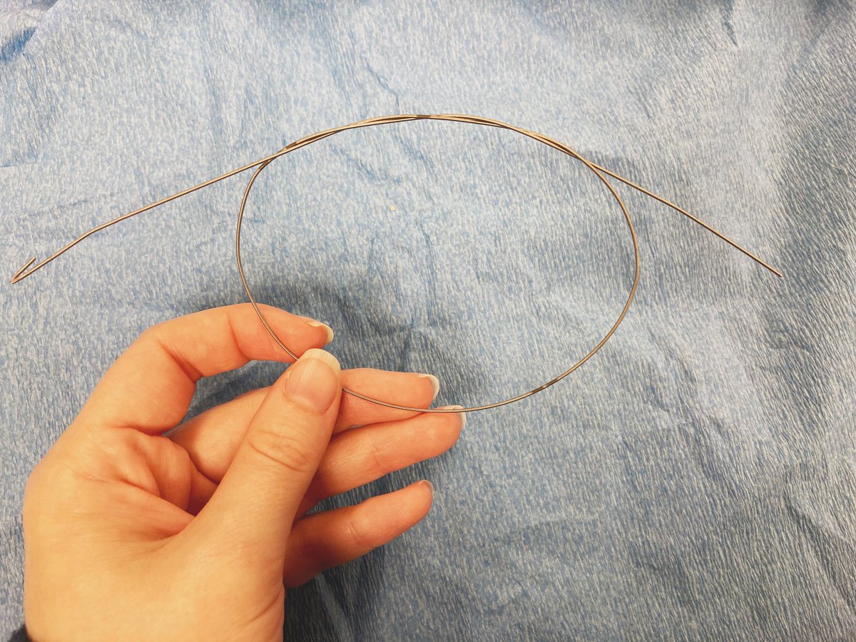 The wire is annoying after you pull it out because it can spring open and fling blood across the room. If you KNOW you are done with your wire and won’t need to reuse it, these are a couple of ways to tame it.