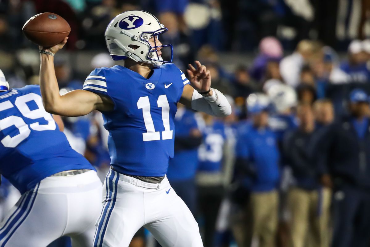 Simple will typically always win out for me, but for  @BYUfootball, it's that royal blue on white that works so well. The blue/white/blue tri-stripe only adds to a perfect helmet.