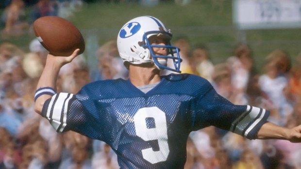 Simple will typically always win out for me, but for  @BYUfootball, it's that royal blue on white that works so well. The blue/white/blue tri-stripe only adds to a perfect helmet.