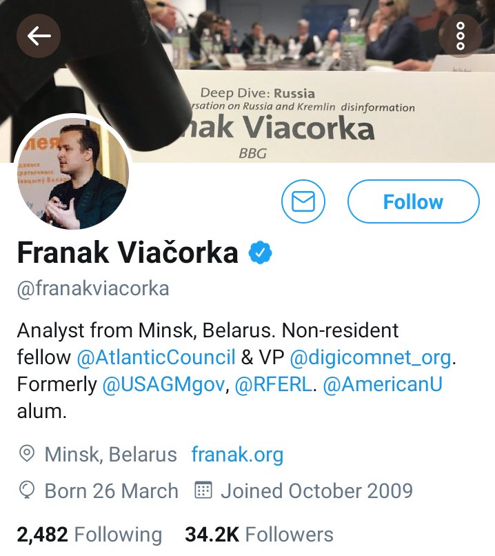 The main "journalist" reporting for the West from  #Belarus is US State Dept,  #RFERL  #AtlanticCouncil's #FranakViacorka https://twitter.com/03690jul/status/1294563427063660544?s=19