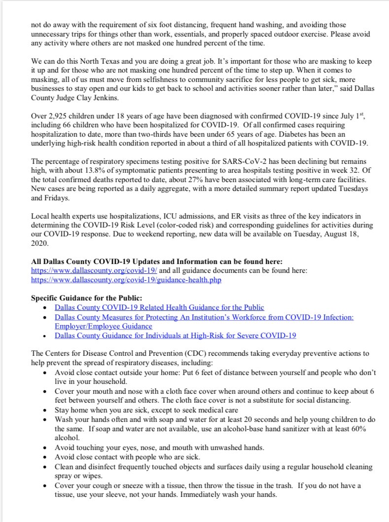 NEW: Dallas County Reports 5,361 Additional Positive 2019 Novel Coronavirus (COVID-19) Cases and 1 Death