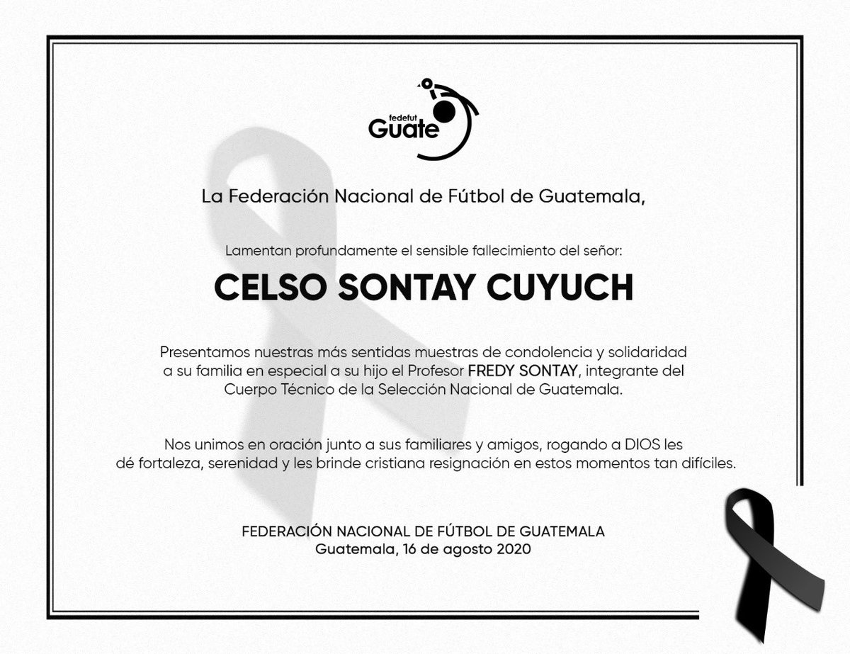 ✝️NOTA DE DUELO - Sr. Celso Sontay Cuyuch.