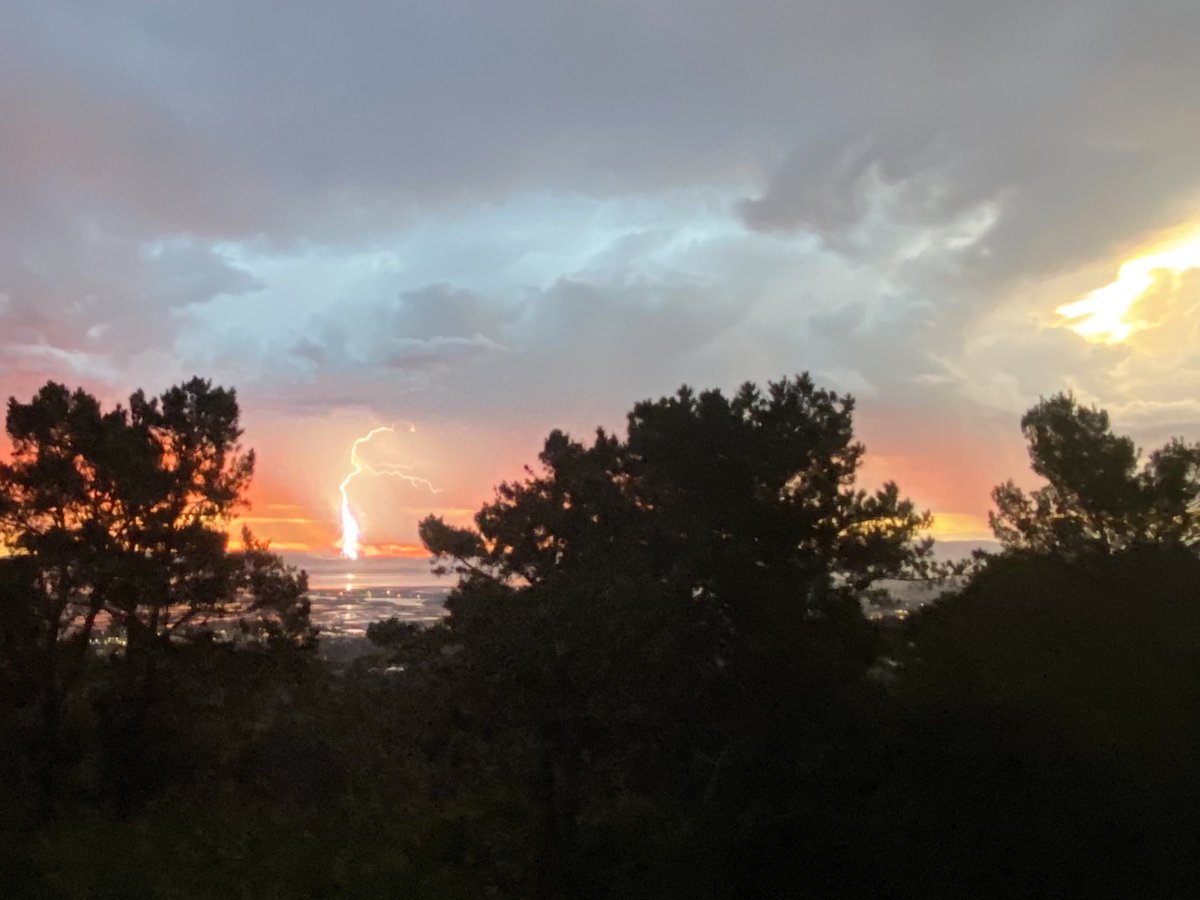 Crazy thunder and lightning storm in the Bay Area this morning. I took this at sunrise ...just as a lightning bolt was  hitting something! 😬