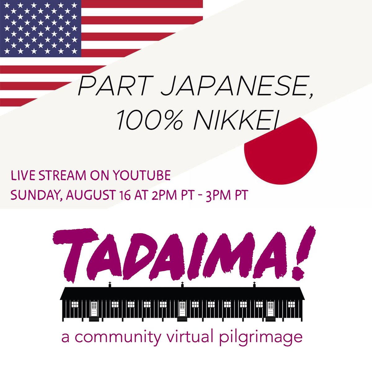 Jeff Chiba Stearns (@meditatingbunny) on Twitter photo Happening in a couple hours! 2pm today, <a href="/JAMPilgrimages/">Japanese American Memorial Pilgrimages (JAMP)</a> panel, Part Japanese, 100% Nikkei! Live stream at youtu.be/5hZOntZlGsQ.
#hapa #hapas #mixedrace #mixed #tadaima #hafu Happening in a couple hours! 2pm today, <a href="/JAMPilgrimages/">Japanese American Memorial Pilgrimages (JAMP)</a> panel, Part Japanese, 100% Nikkei! Live stream at youtu.be/5hZOntZlGsQ.
#hapa #hapas #mixedrace #mixed #tadaima #hafu
