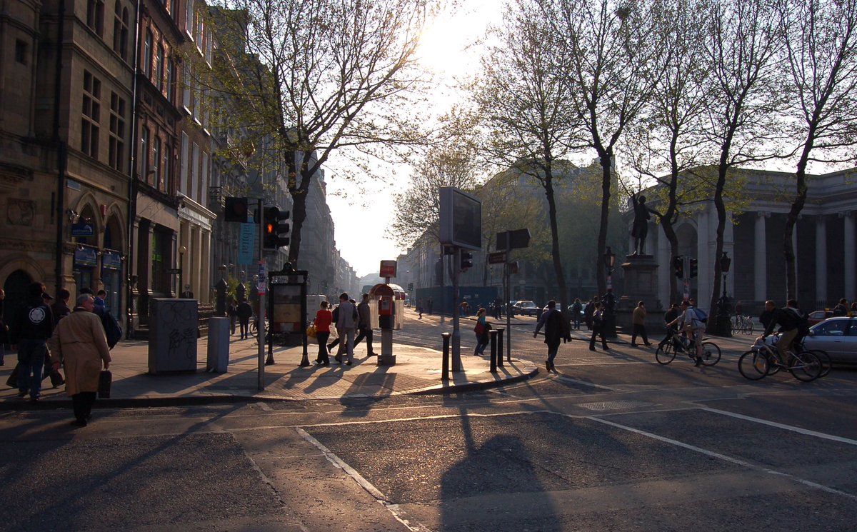 Dame Street sunset, Kilmainham Hospital & an old house on Essex Street.