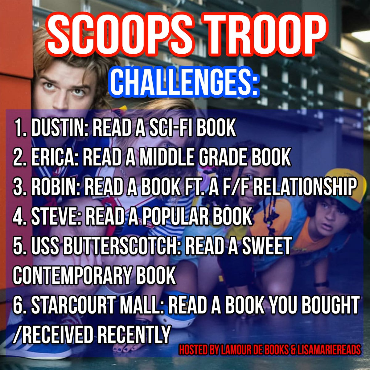 ST_readathon's tweet photo. 🚨ANNOUNCING THE STRANGER THINGS READATHON 2020🚨It will take place during the entire month of September! There will be 3 teams &amp; 6 different challenges for each one! Join whichever cast of characters that suits you best and read those pages!! ❤️💙❤️💙 https://t.co/iJk39gQRkZ