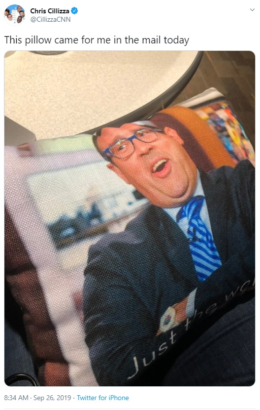 2019;  @CillizzaCNN receives this pillow in the mail:(if I have to know about this, then so does everyone else).Moving on, 23/