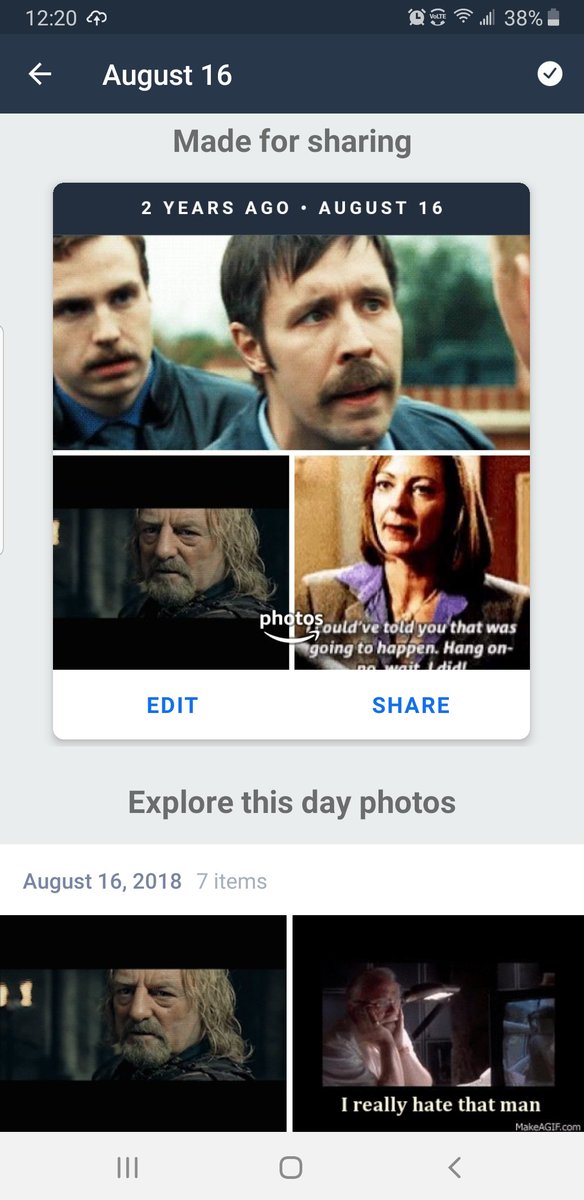 Nothing like checking out your camera upload "memories" for the day, only to find nothing but GIFs and memes. 🤨