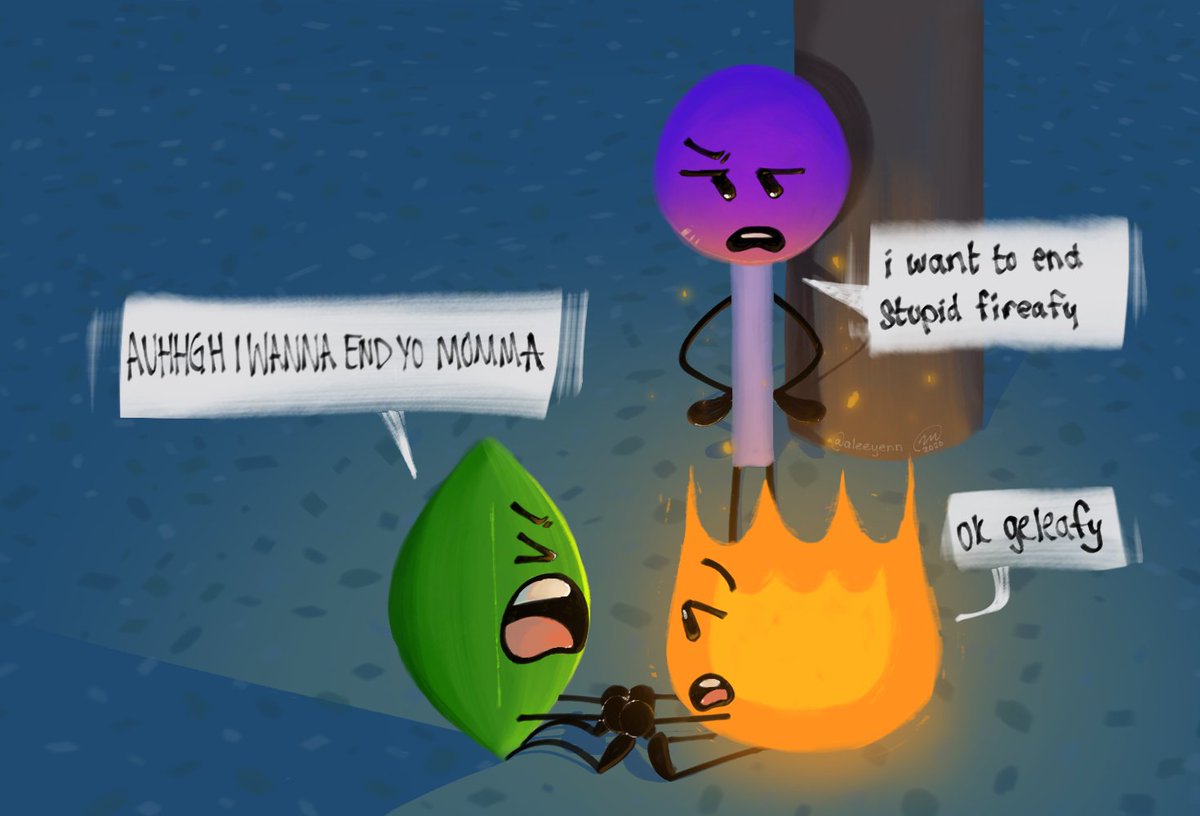 Leafy On Twitter Hi So Liek Yeah I Redrew An Encounter My Best Friend And I Had While Playing Roblox I Feel Like I Made A Mistake Somewhere But I Dont Care - bfb leafy roblox