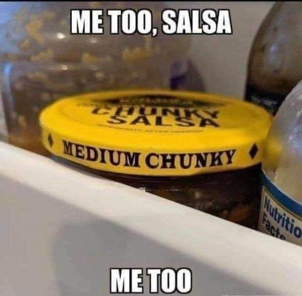 KreativeLane's tweet photo. Medium CHUNKY‼️
..... many of us with the extra covid 20 can relate 🤭🤪😋

#mediumchunky #salsa #covid2020 #quarentine #weightgain #chunky #getoutside #stayhealthy #getfit #butlovesalsa 😉 https://t.co/MfgoARdrlE
