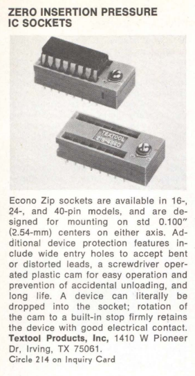i didn't know this, 3M must have acquired the ZIF sockets from Textool later on.