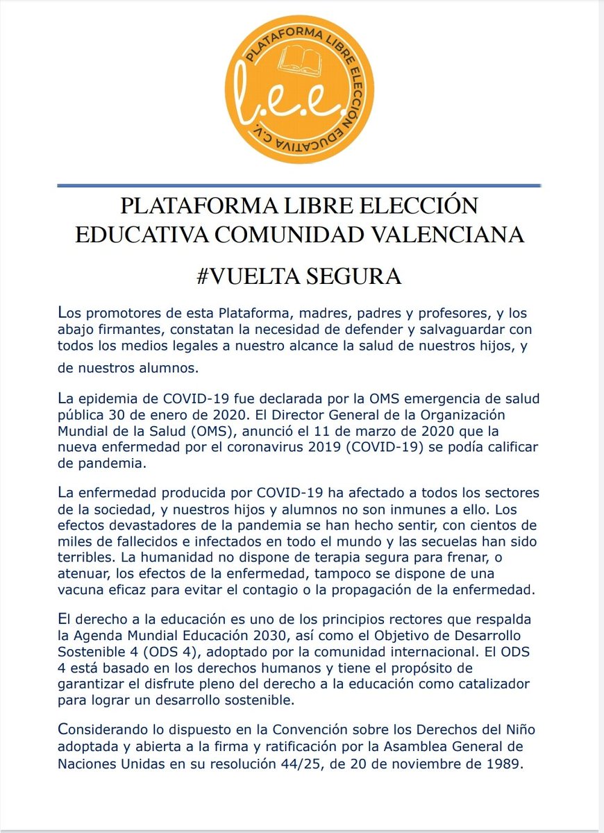 PLATAFORMA LIBRE ELECCIÓN EDUCATIVA tweet media