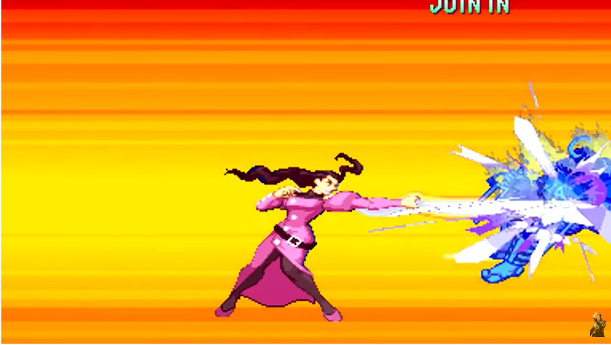 Can we take a minute and look at some of the key frames in her Level 2 Aura Soul Spark? Ordinarily, this is a Super Combo that in its Level 1 or Level 3 version serves as a projectile that can punish jump-ins etc, but in its Level 2 form its a sexy, auto combo scroll of madness.