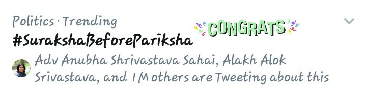 Mouu123's tweet photo. #SurakshaBeforePariksha
@advocate_alakh @11Petitioners @anubha1812 https://t.co/zEJjuT4Skt