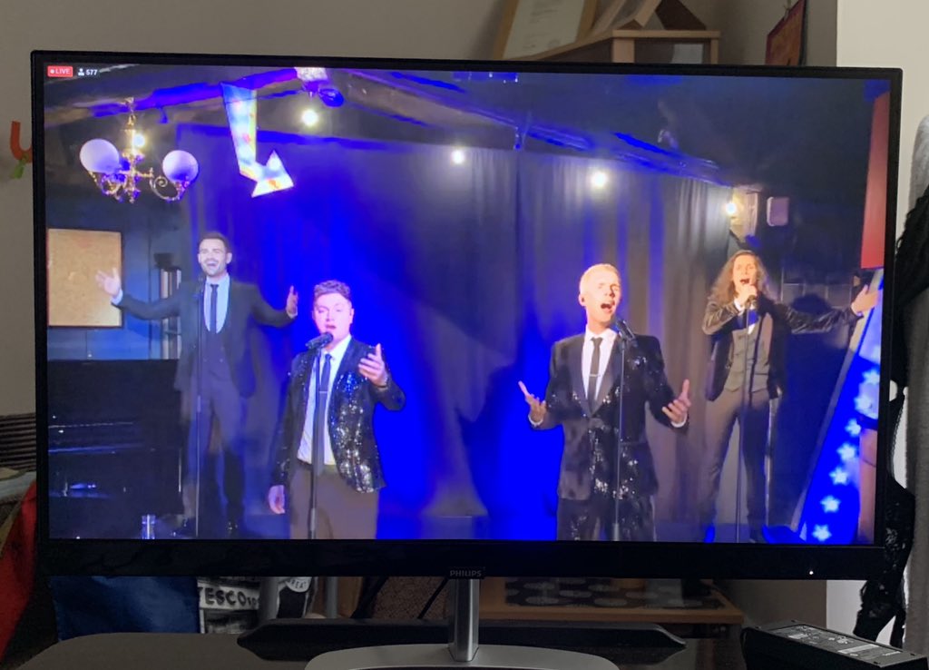 zoescott_2012's tweet photo. Loved watching @Collabro perform this evening from the comfort of home. Amazing! #CollabroAtThePhoenix 💕💕🎶 Looking forward to the Christmas album. @JamieCollabro @MichaelCollabro @MattCollabro @ThomasCollabro https://t.co/NvOf1LReZq