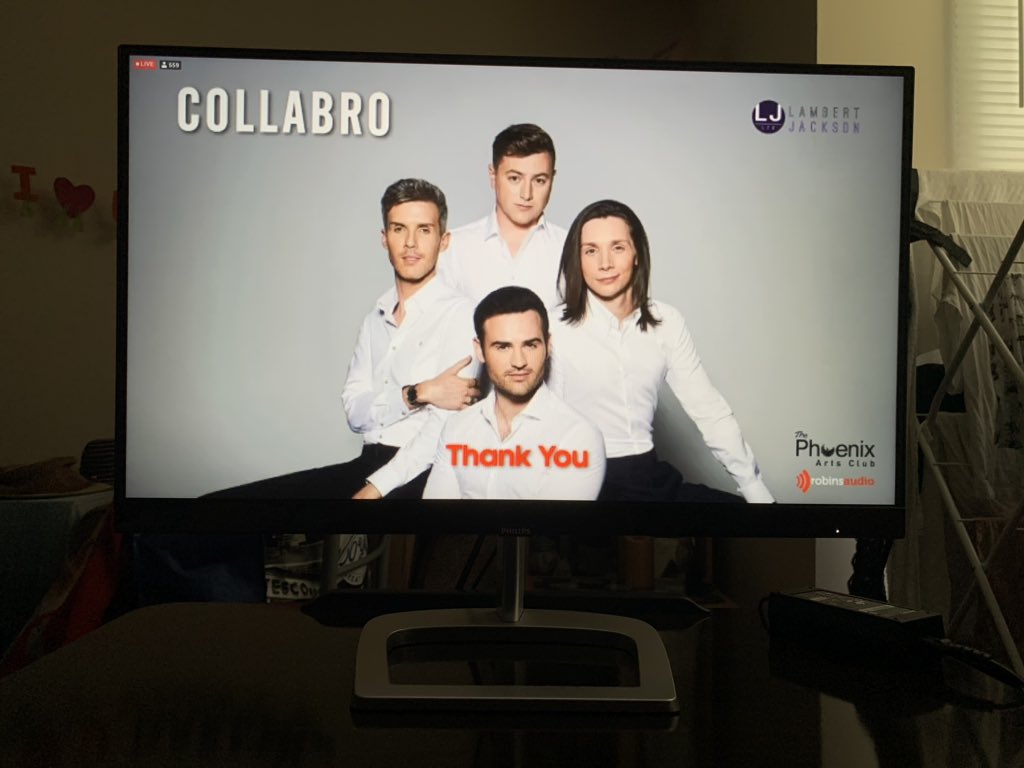 zoescott_2012's tweet photo. Loved watching @Collabro perform this evening from the comfort of home. Amazing! #CollabroAtThePhoenix 💕💕🎶 Looking forward to the Christmas album. @JamieCollabro @MichaelCollabro @MattCollabro @ThomasCollabro https://t.co/NvOf1LReZq