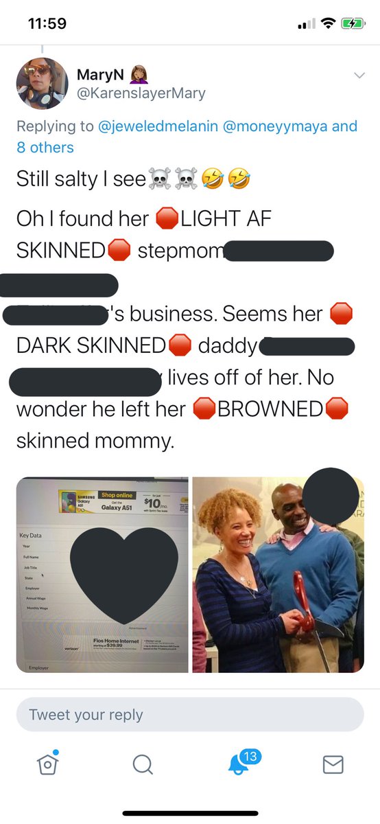 I was not bragging about my parents' income, and I apologize if it came off that way. I was defending myself against a paid Talib Kweli supporter, Mary, in response to her doxxing us by posting the full names of my parents and I, their pictures, our address etc. DOZENS of times.