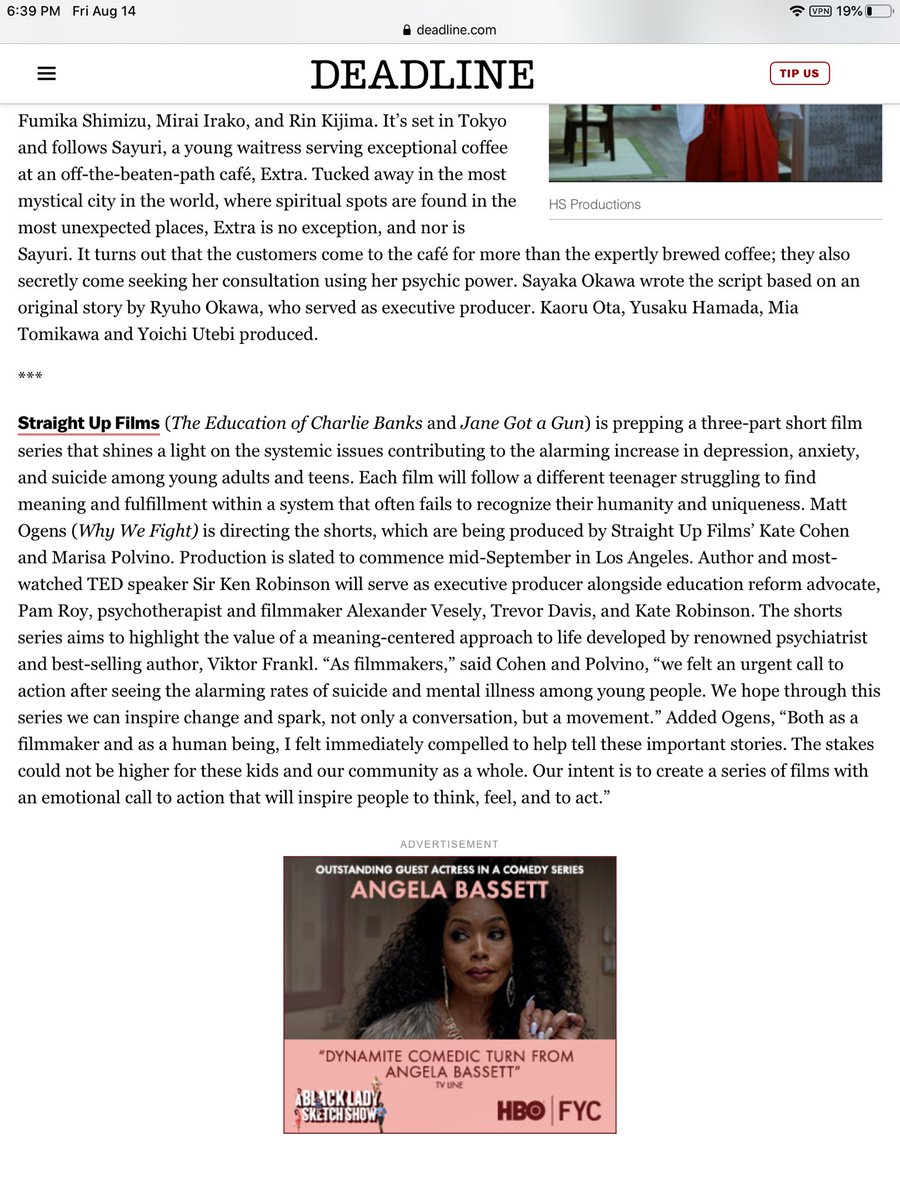 thisTrevorDavis's tweet photo. Press Release in @DEADLINE! Humbled to be tackling the mental health crisis with @straightupfilms @SirKenRobinson &amp; @ViktorFranklFan as Exec Producer on this powerful film series - looking at systemic issues with the lens of Frankl’s work “healing through meaning.” #MentalHealth https://t.co/xSHeA7raNJ