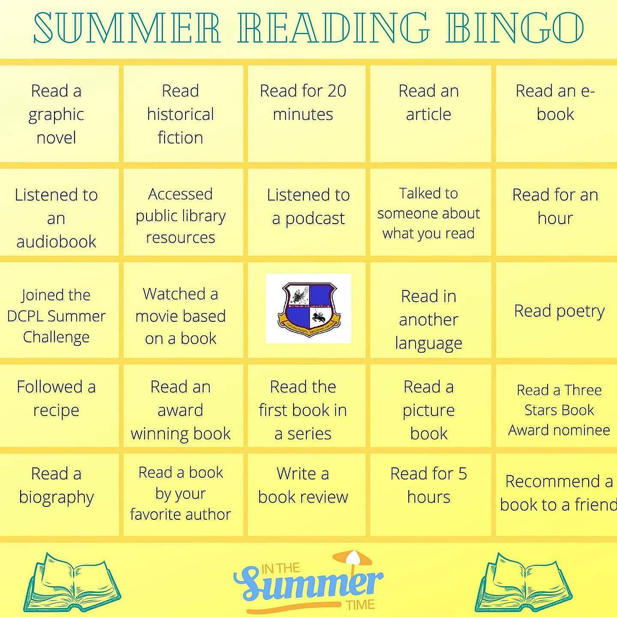 angfalkenberg's tweet photo. I finally finished the 25 Books Campaign challenge. 😅 I also managed to get Bingo a few times during my summer reading. How did you do? #25BooksCampaign #CHECReads #DCPSReads #DCPSNeedsLibrarians #DCPSLibrariansChampionLiteracy #LibrarianLiteracyLeaders #summerreading @CHECDC https://t.co/kDmoYhU1rP
