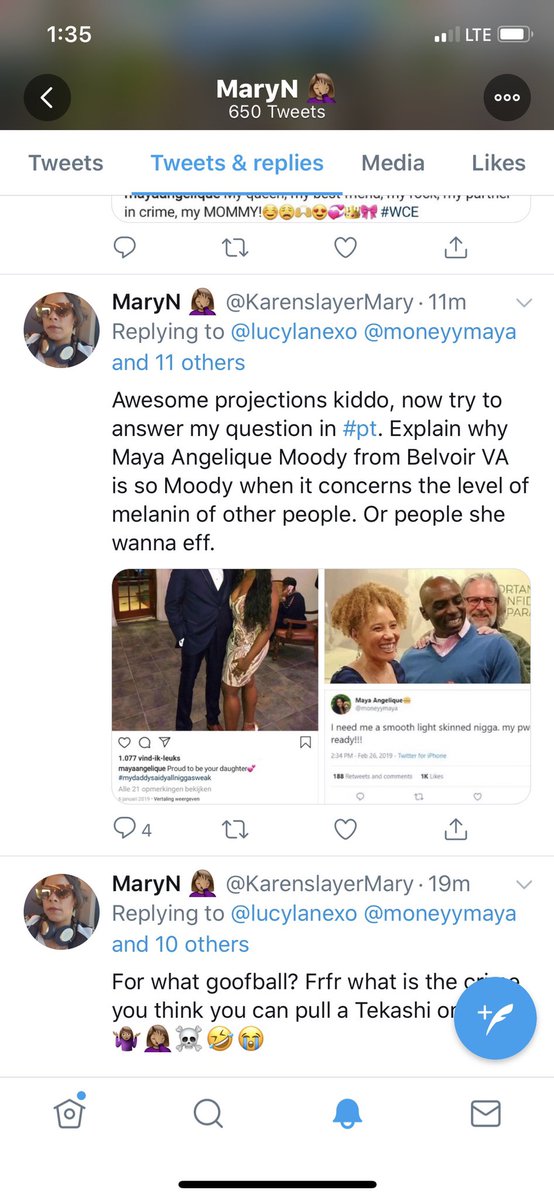 Mary has over 175 Twitter accounts, all of which are dedicated to doxxing anyone who disagrees with Kweli online, and she has successfully been doing so for over 10 years. She has harmed MANY people over the years, myself included.