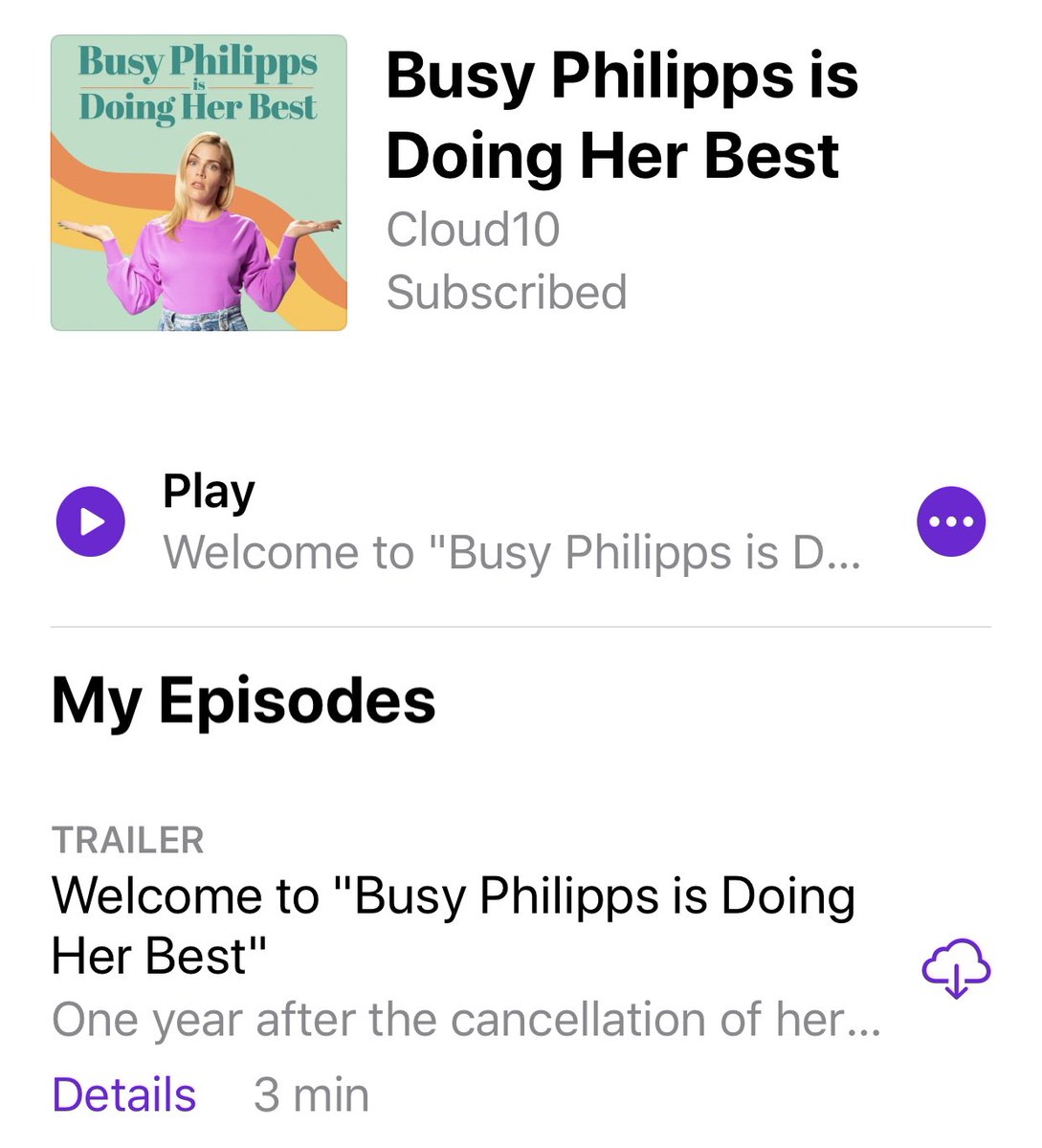 Fiddies2's tweet photo. Subscribed and ready!! Psyched to have @BusyPhilipps and @Caissie back in my life 👏🏽👏🏽👏🏽 oh how I have missed them. #BusyTonight ended too soon but I’m sure this podcast will be amazing 👍🏽 https://t.co/Oby6Dg12fs